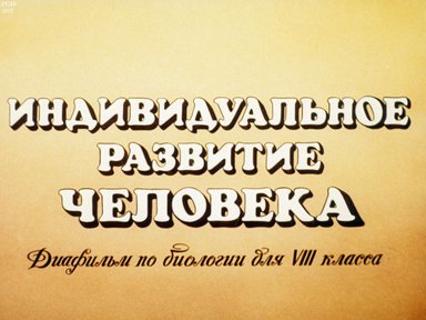 Диафильм «Индивидуальное развитие человека»