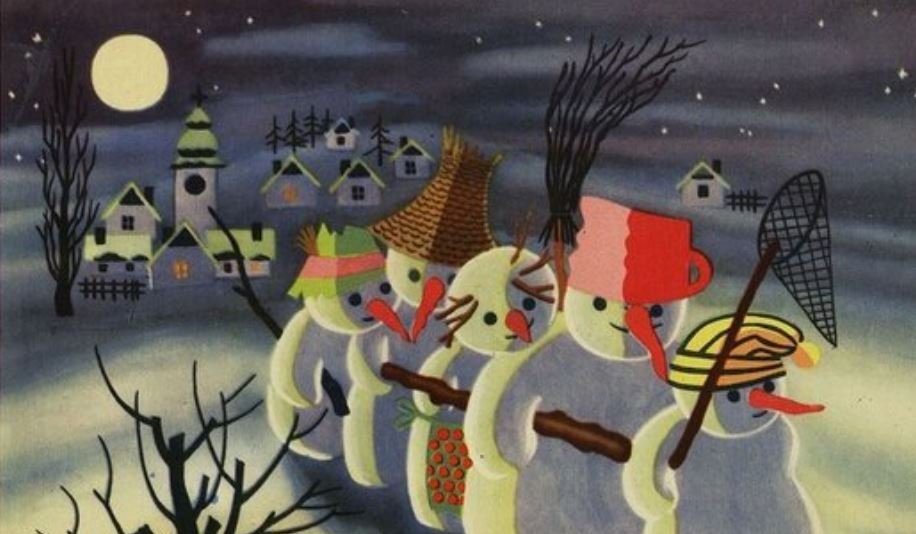 Солнышко и снежные человечки илл